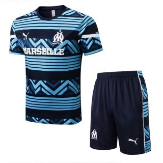 Maglia Formazione Marseille Set Completo 2022 2023 Blu