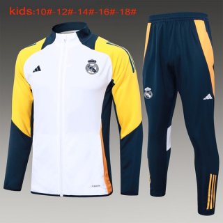 Bambino Giacca Real Madrid 2024 2025 Bianco Giallo 3