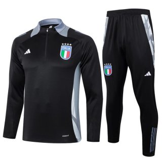 Felpa Allenamento Italia 2024 2025 Nero Grigio 3