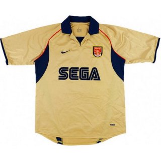 Thailandia Maglia Arsenal Replica Away Retro 2001 2002 Giallo