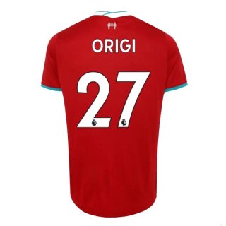 Maglia Liverpool NO.27 Origi Home 2020 2021 Rosso