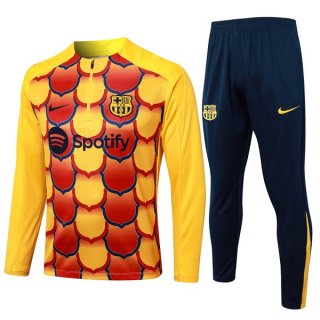 Felpa Allenamento Barcellona 2024 2025 Giallo Rosso 3