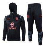 Felpa Cappuccio AC Milan 2024 Nero 2 Felpa Cappuccio AC Milan 2024 Nero 2