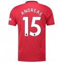 Maglia Manchester United NO.15 Andreas Home 2019 2020 Rosso Maglia Manchester United NO.15 Andreas Home 2019 2020 Rosso