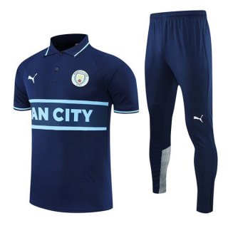 Polo Manchester City Set Completo 2022 2023 Blu Navy