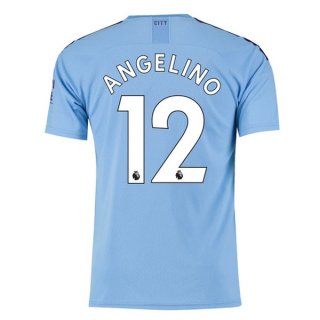 Maglia Manchester City NO.12 Angelino Home 2019 2020 Blu