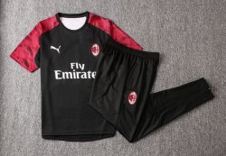 Maglia di Formazione AC Milan Set Completo 2019 2020 Nero Bianco Rosso