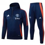 Felpa Cappuccio Manchester United 2025 2026 Blu