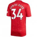 Maglia Manchester United NO.34 Van De Beek Home 2020 2021 Rosso Maglia Manchester United NO.34 Van De Beek Home 2020 2021 Rosso