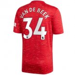 Maglia Manchester United NO.34 Van De Beek Home 2020 2021 Rosso