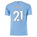Maglia Manchester City NO.21 Silva Home 2019 2020 Blu Maglia Manchester City NO.21 Silva Home 2019 2020 Blu