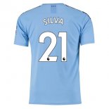 Maglia Manchester City NO.21 Silva Home 2019 2020 Blu