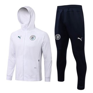 Felpa Cappuccio Set Completo Manchester City 2022 2023 Bianco