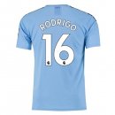 Maglia Manchester City NO.16 Rodrigo Home 2019 2020 Blu Maglia Manchester City NO.16 Rodrigo Home 2019 2020 Blu