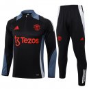 Felpa Allenamento Manchester United 2024 2025 Nero Grigio 3 Felpa Allenamento Manchester United 2024 2025 Nero Grigio 3