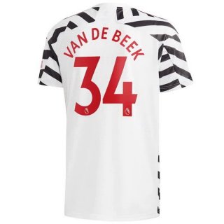 Maglia Manchester United NO.34 Van De Beek Terza 2020 2021 Bianco