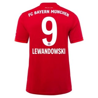 Maglia Bayern Munich NO.9 Lewandowski Home 2019 2020 Rosso