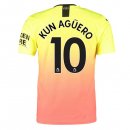 Maglia Manchester City NO.10 Kun Aguero Terza 2019 2020 Arancione