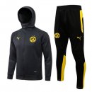 Felpa Cappuccio Set Completo Borussia Dortmund 2022 2023 Grigio