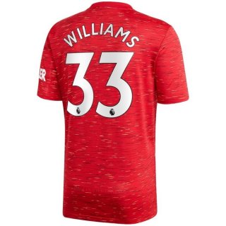 Maglia Manchester United NO.33 Williams Home 2020 2021 Rosso
