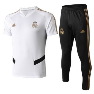 Maglia di Formazione Real Madrid Set Completo 2019 2020 Bianco Nero