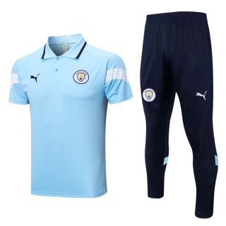 Polo Manchester City Set Completo 2023 2024 Blu