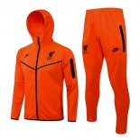 Felpa Cappuccio Set Completo Liverpool 2022 2023 Arancione