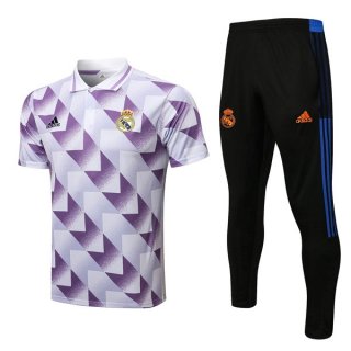 Polo Real Madrid Set Completo 2022 2023 Bianco Porpora