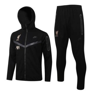Felpa Cappuccio Set Completo Liverpool 2022 2023 Nero