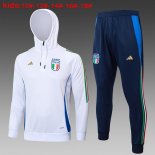 Bambino Felpa Cappuccio Italia 2024 2025 Bianco 3