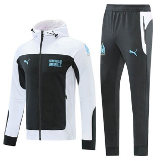 Felpa Cappuccio Marseille 2021 2022 Bianco Nero