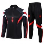 Felpa Allenamento Manchester United 2024 2025 Nero Rosso