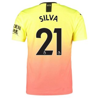 Maglia Manchester City NO.21 Silva Terza 2019 2020 Arancione