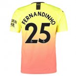 Maglia Manchester City NO.25 Fernandinho Terza 2019 2020 Arancione