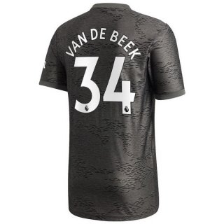 Maglia Manchester United NO.34 Van De Beek Away 2020 2021 Nero