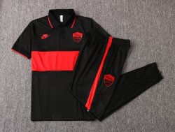 Polo AS Roma Set Completo 2019 2020 Nero Rosso