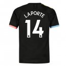 Maglia Manchester City NO.14 Laporte Away 2019 2020 Nero Maglia Manchester City NO.14 Laporte Away 2019 2020 Nero